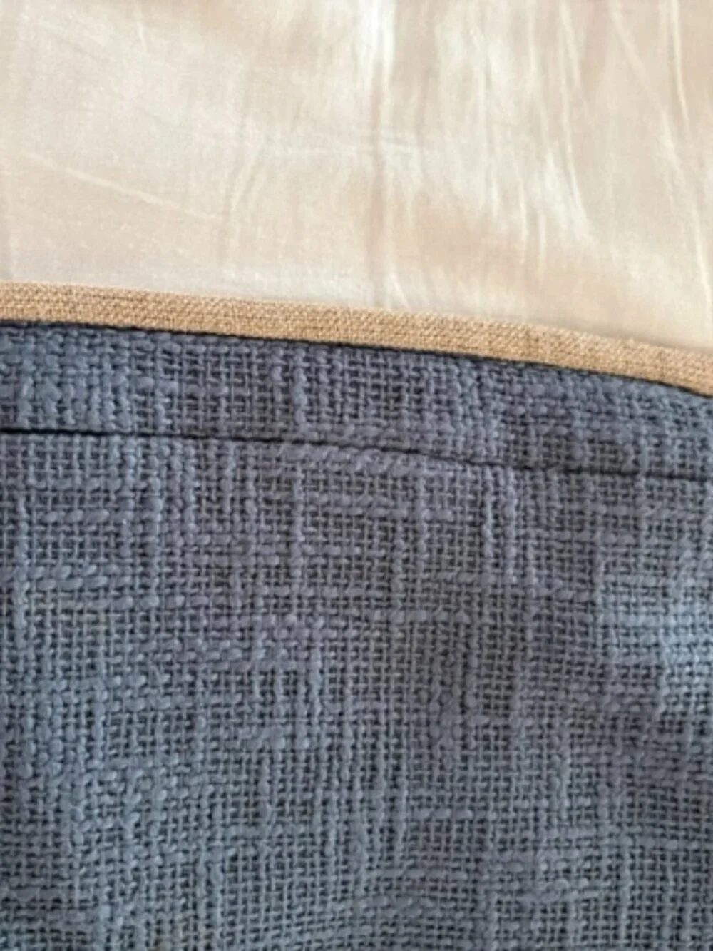 Pottery Barn linen w/jute trim blue square pillow cover 20